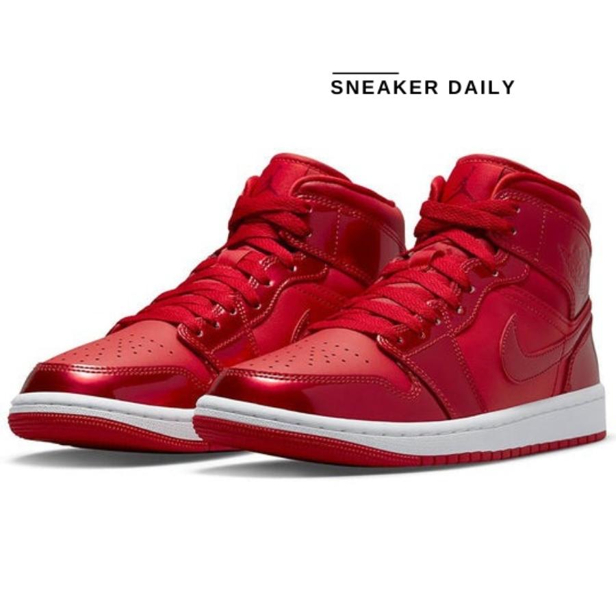 Giày (WMNS) Air Jordan 1 Mid SE University Red Pomegranate DH5894-600 - Ảnh 7