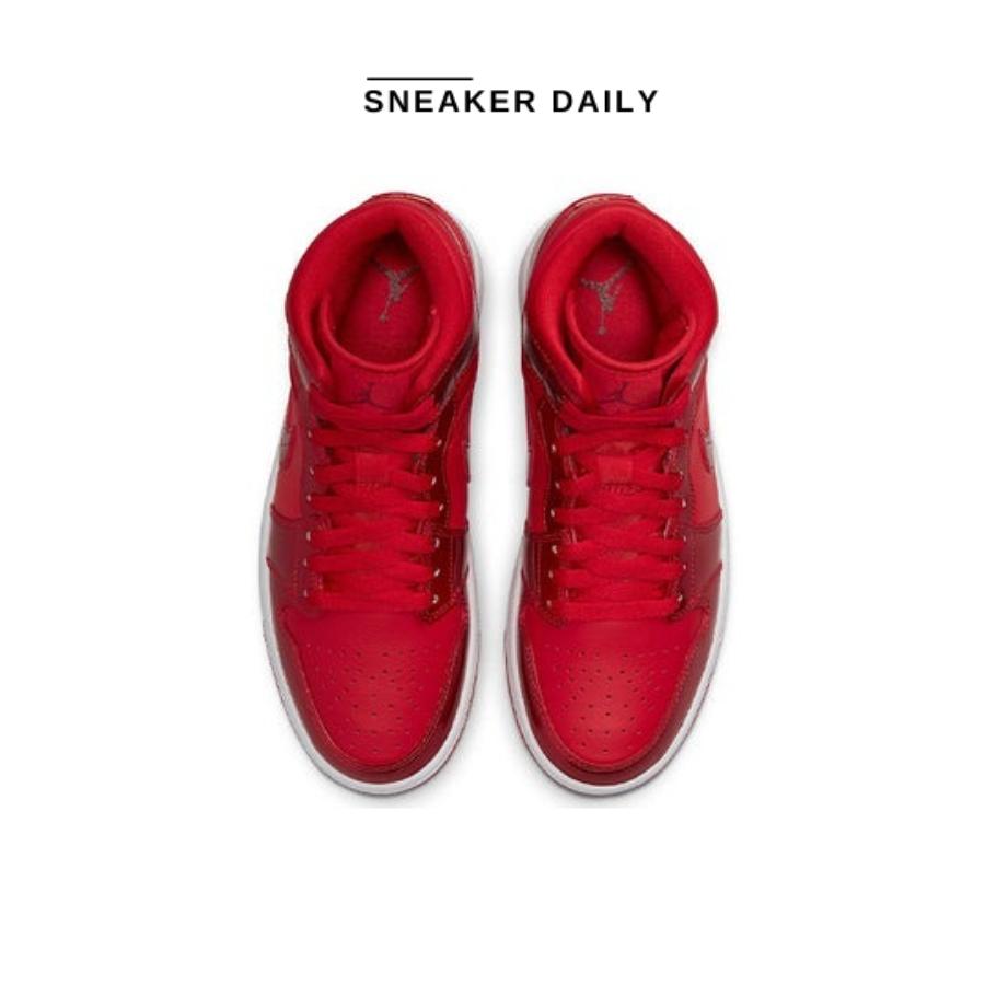 Giày (WMNS) Air Jordan 1 Mid SE University Red Pomegranate DH5894-600 - Ảnh 8