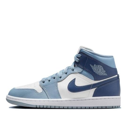 Giày WMNS Air Jordan 1 Mid Two-Tone Blue BQ6472-140 phối xanh trắng