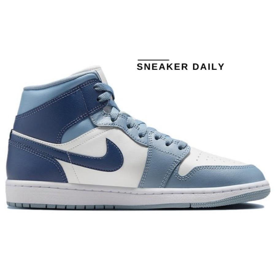 Giày (WMNS) Air Jordan 1 Mid Two-Tone Blue BQ6472-140 - Ảnh 7