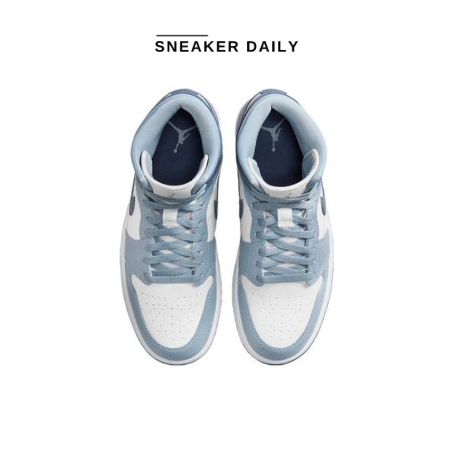 Giày (WMNS) Air Jordan 1 Mid Two-Tone Blue BQ6472-140 - Ảnh 9