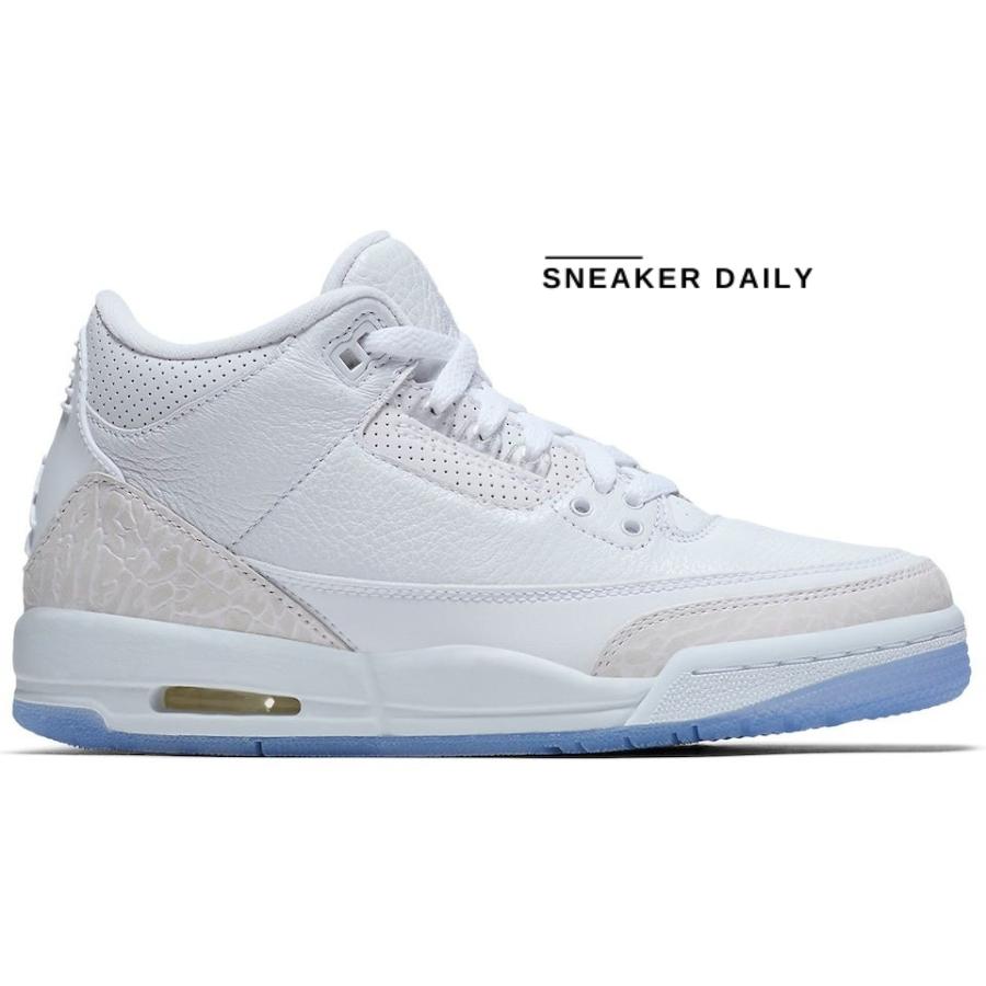Giày Air Jordan 3 Retro BG Triple White 398614-111 - Ảnh 2