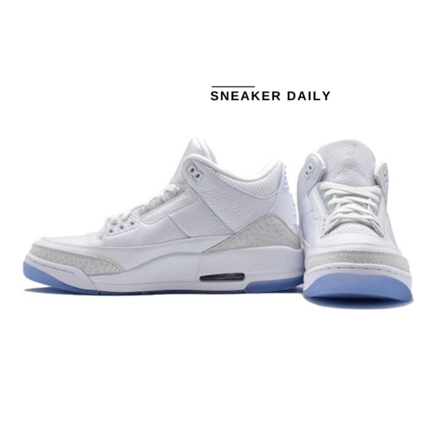 Giày Air Jordan 3 Retro BG Triple White 398614-111 - Ảnh 3