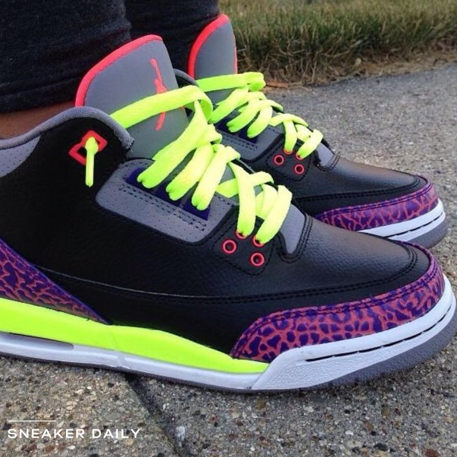 Giày Air Jordan 3 Retro Black Atomic Red (GS) 441140-039 - Ảnh 3