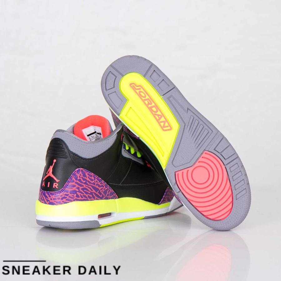 Giày Air Jordan 3 Retro Black Atomic Red (GS) 441140-039 - Ảnh 4