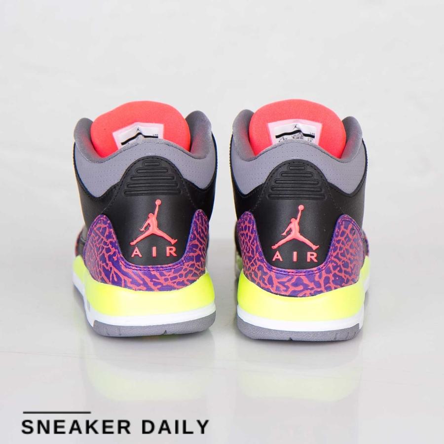 Giày Air Jordan 3 Retro Black Atomic Red (GS) 441140-039 - Ảnh 5