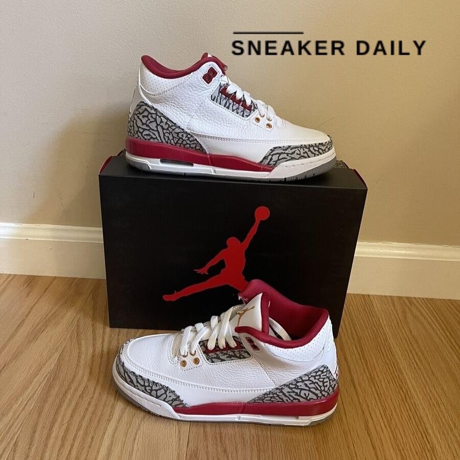 Giày Air Jordan 3 Retro Cardinal Red 398614-126 - Ảnh 6